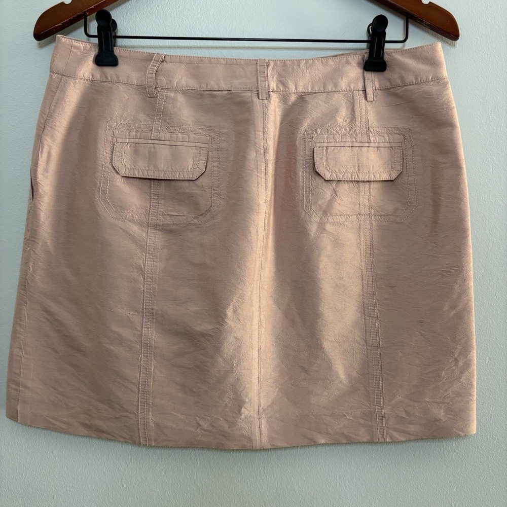 VTG‎ Y2K City DKNY Dusty Rose Mini Skirt Women's 10 Petite 100% Silk Party Twee - Picture 2 of 9